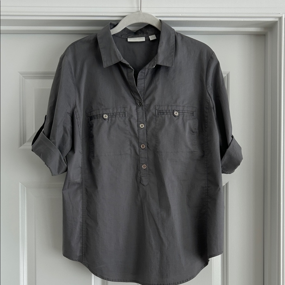 New York & Company Women's Gray Blouse
